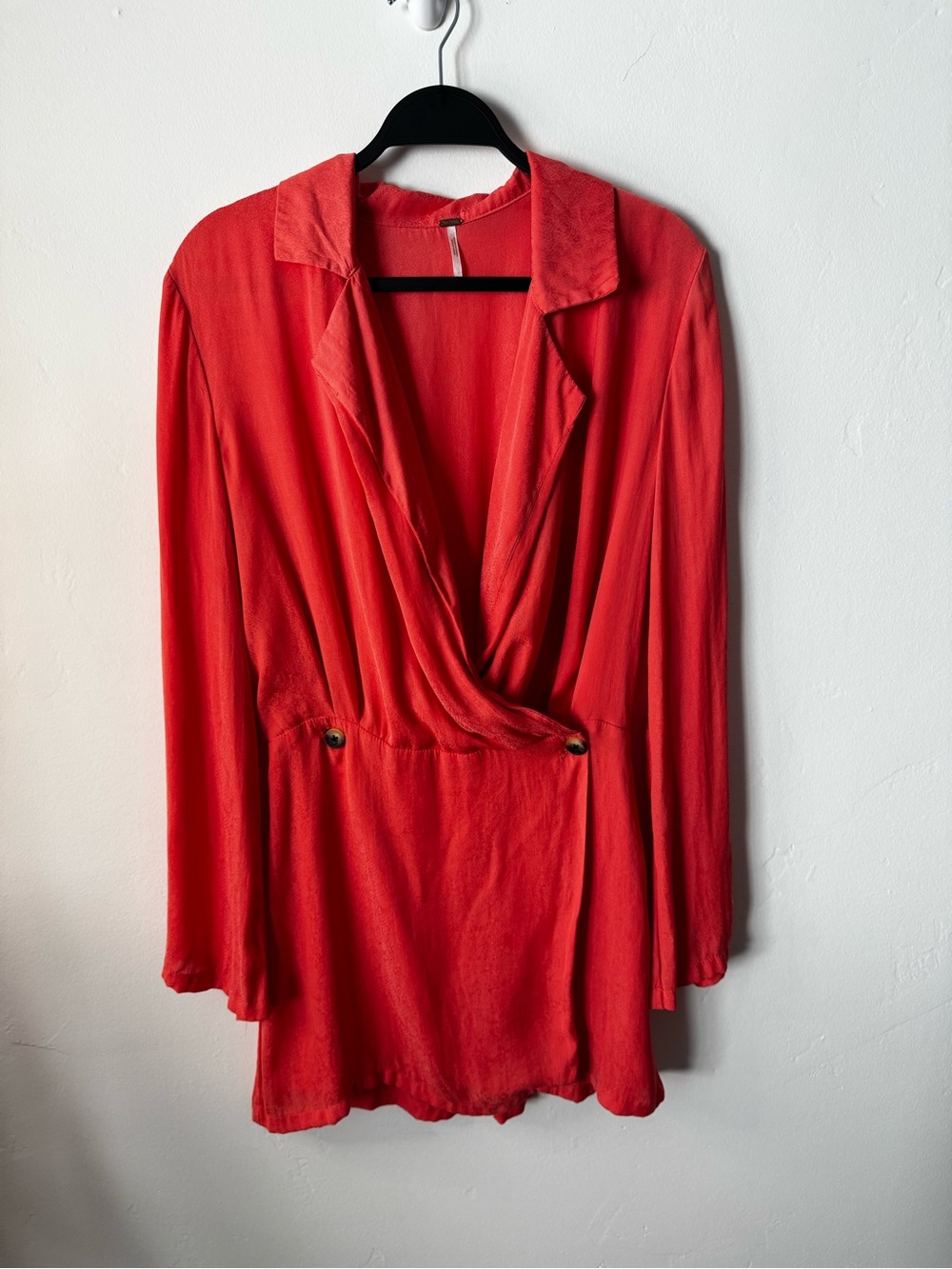 Free People Coral Mini Dress with Draped V-Neck